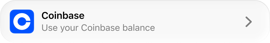 Coinbase — Use your Coinbase balance