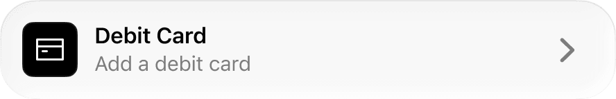 Debit Card — Add a debit card