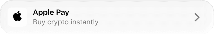 Apple Pay — Buy crypto instantly